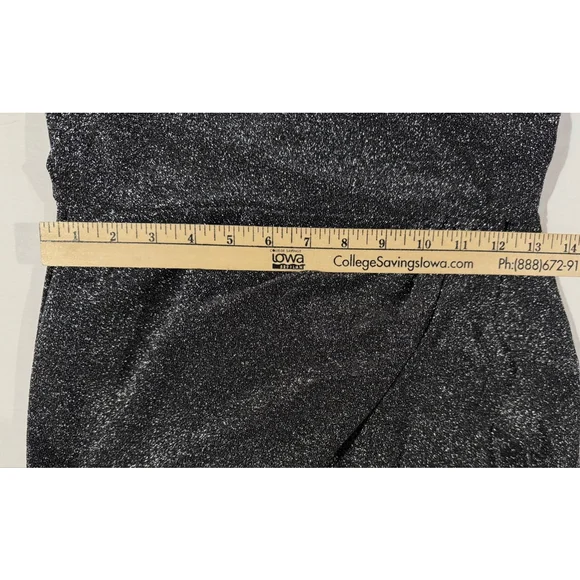 Altar'd State Silver Sparkle Mini Dress Small Metallic Lurex Wrap Evening Sexy - Picture 6 of 11